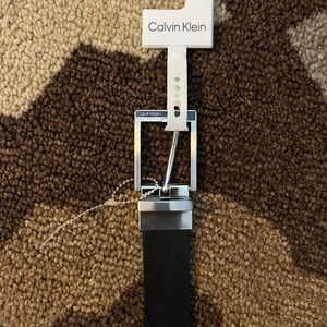 Calvin Klein Black Belt with Silver Buckle